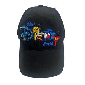 Walt Disney World Black Heavy Embroidered Baseball Cap Adjustable Strapback